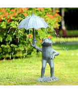 Aluminum Frog with Umbrella Garden Spitter-17&#39;&#39; x 29.5&#39;&#39;H - $385.00