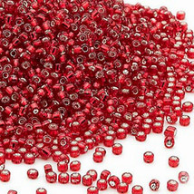 Matsuno 11/0, SL Red, Round Hole, Round Seed Bead, 50g rocaille glass, ruby - $6.00