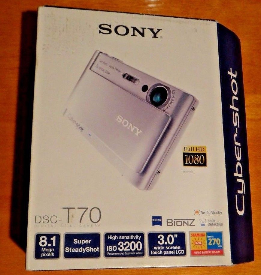 SONY DSC-T70 8.1MP DIGITAL STILL CAMERA - BLACK BRAND NEW OPENED BOX GREAT  GIFT