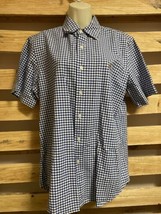Ralph Lauren Blue and White Plaid Short Sleeve Button Down Shirt Men's Size M KG - $19.80