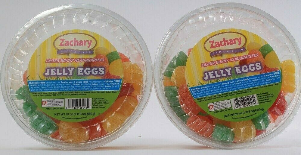 2 County Zachary Since 1950 Easter Bunny Headquarters Jelly Eggs Candies 24 oz Gummy, Soft