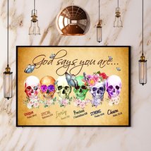 Lgbt Skull God Says You Are Unique Special Lovely Precious Strong Chosen Canvas  - $49.99