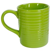 Royal Norfolk Greenbrier International Light Lime Green Ribbed Mug Cup 4... - $9.79