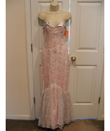 NWT $196 pink/silver prom/pageant formal occasion strapless tango gown s... - $128.69