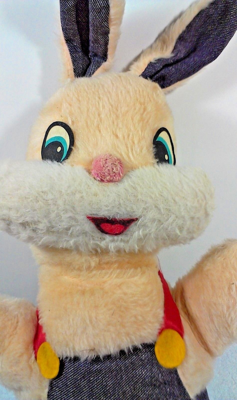 Vintage Smile Novelty Bunny Rabbit Plush Toy Peach Color Stuffed Animal ...