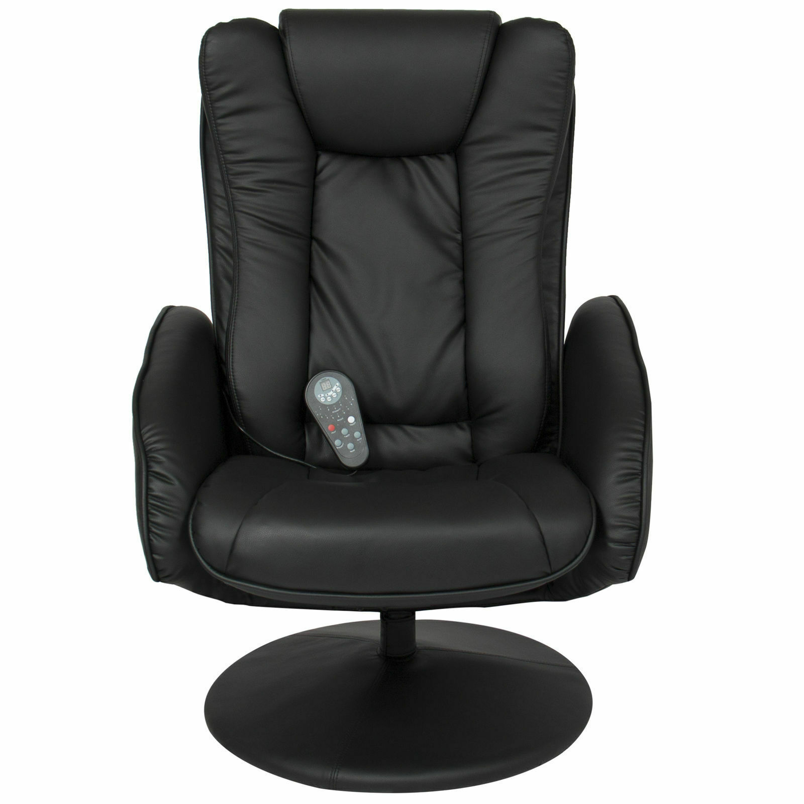 Modern Black Faux Leather Electric Ergonomic Massage Recliner Chair w/ Ottoman Chairs
