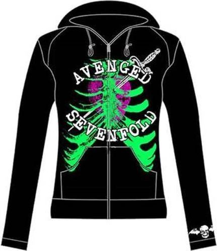 Image of Avenged Sevenfold AX Heart Attack Rock Band Juniors T Tee Zip-Up Hoodie S-Xl