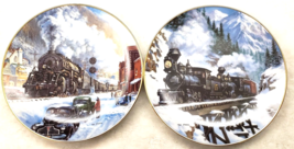 Hamilton Collection 2 Train Collector Plates Winter Rails Series Ted Xar... - $37.40