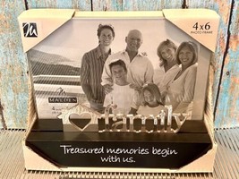 Family - Treasured Memories Begin With Us 4x6 Photo Frame Black Silver M... - $14.95