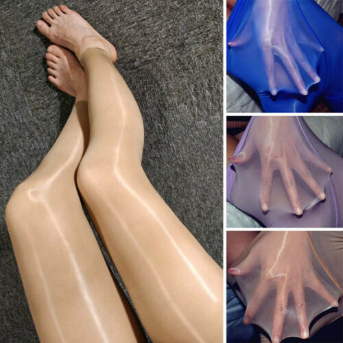 Lady Sexy Oil Shiny Glossy Sheer Transparent Leggings Club Dance Pants Nightwear