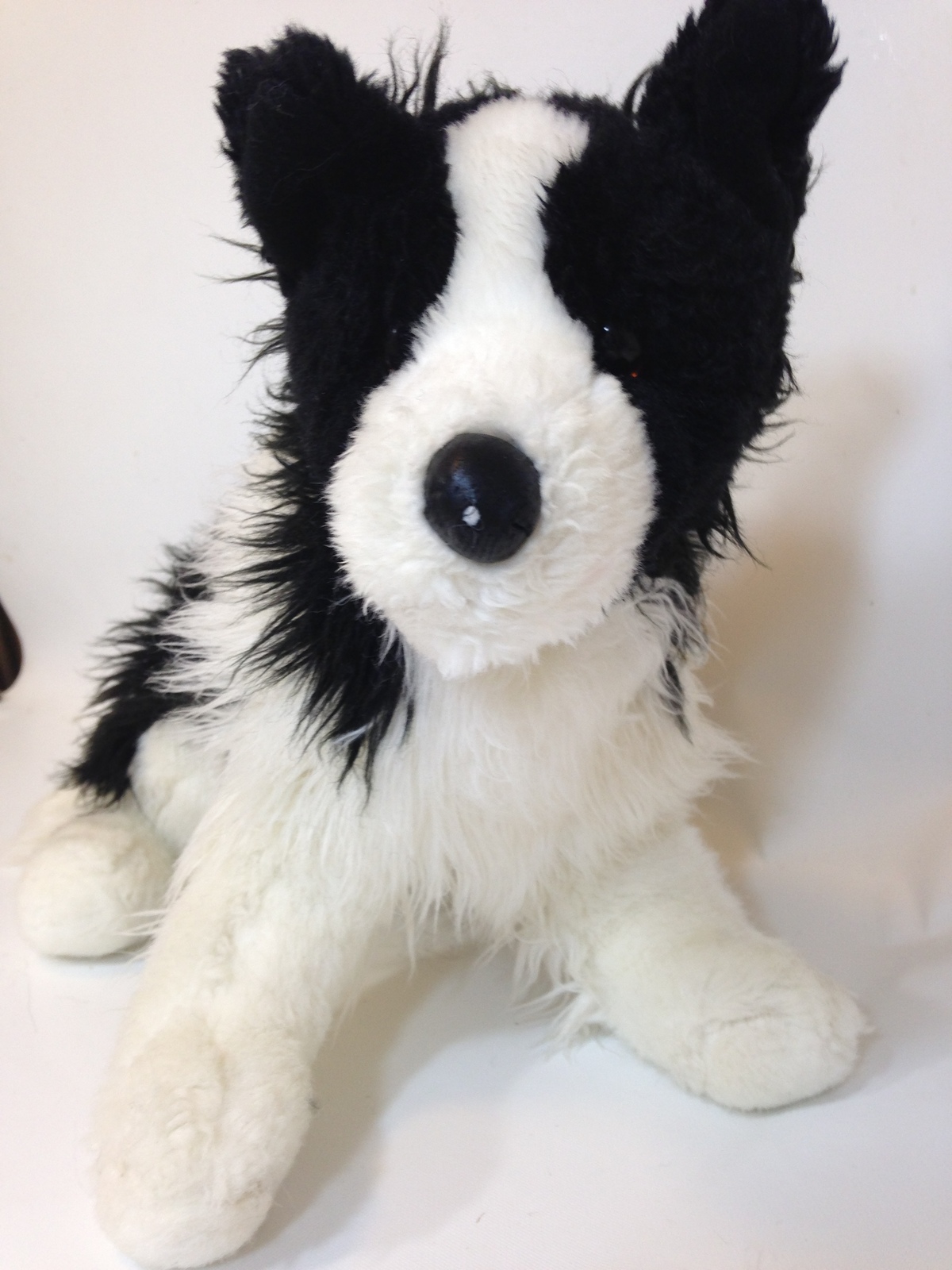 black and white border collie stuffed animal