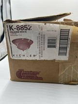 Vintage KICHLER NEW K8852 POLISHED BRASS Light GLASS FIXTURE 14” Flush M... - $29.69