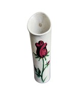 Vintage Art Pottery Hand Crafted Hand Painted Rose Bud Vase Artist Signe... - $14.35
