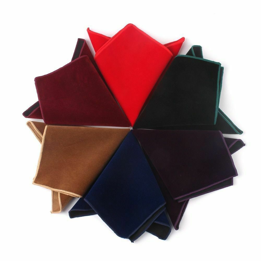 New Solid Pocket Square For Men Red Black Hanky Casual Suits Square Handkerchief