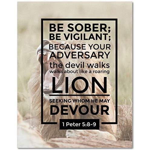 Express Your Love Gifts Bible Verse Canvas Be Sober 1 Peter 5:89 Christian Home
