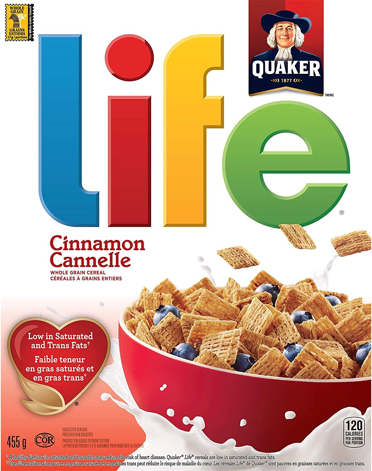 Quaker Cinnamon Life Cereal 6 x 455g boxes Canada Breakfast Cereals