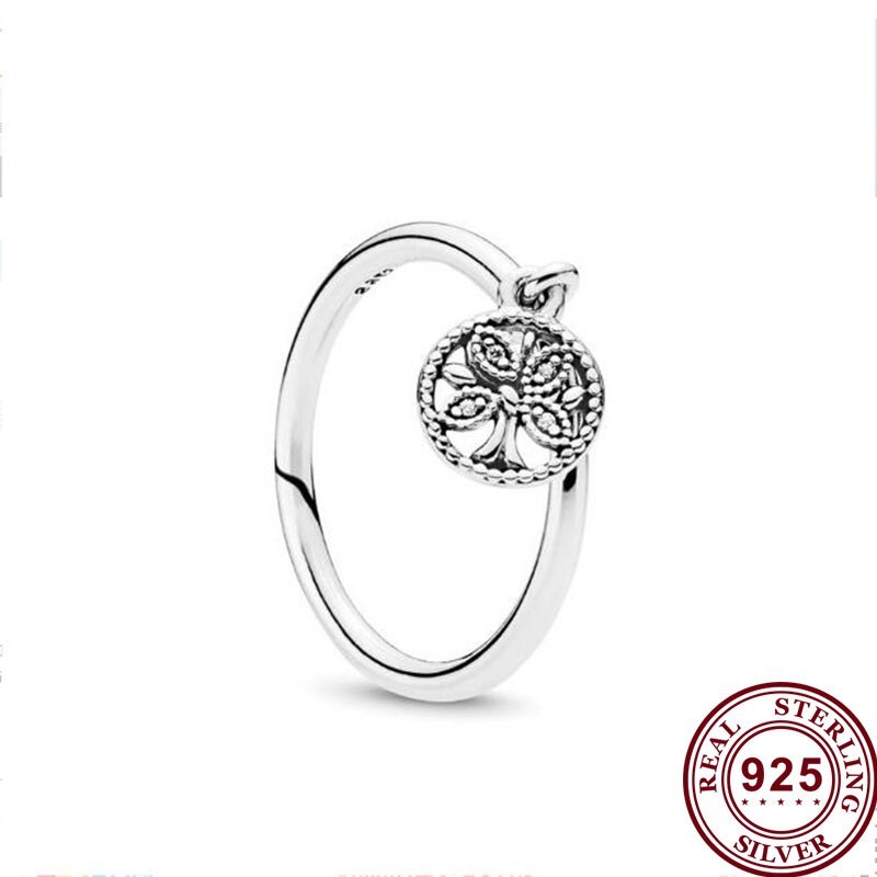 100% 925 кольцо Silver  Pan Ring Simple Tree Of Life  Pan Ring For Women Wedding