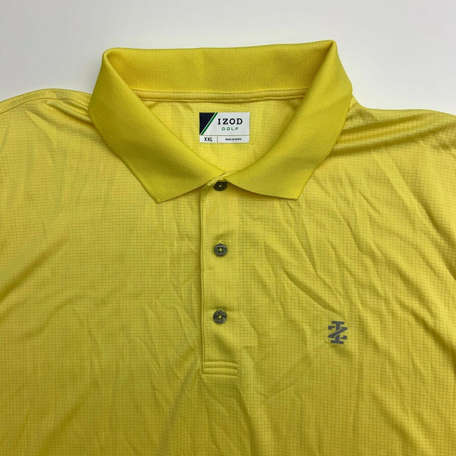 Izod Golf Polo Shirt Mens XXL Yellow Short Sleeve Casual Polyester - Polos