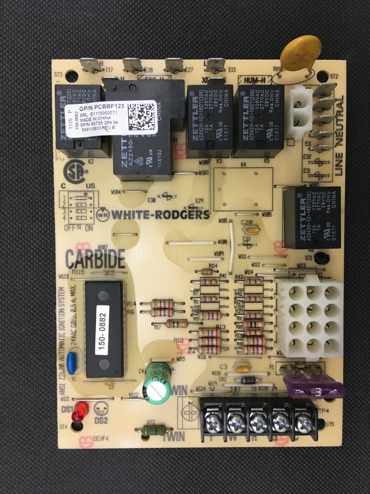 WhiteRodgers PCBBF123 50T5528904 1500882 Furnace Control Circuit