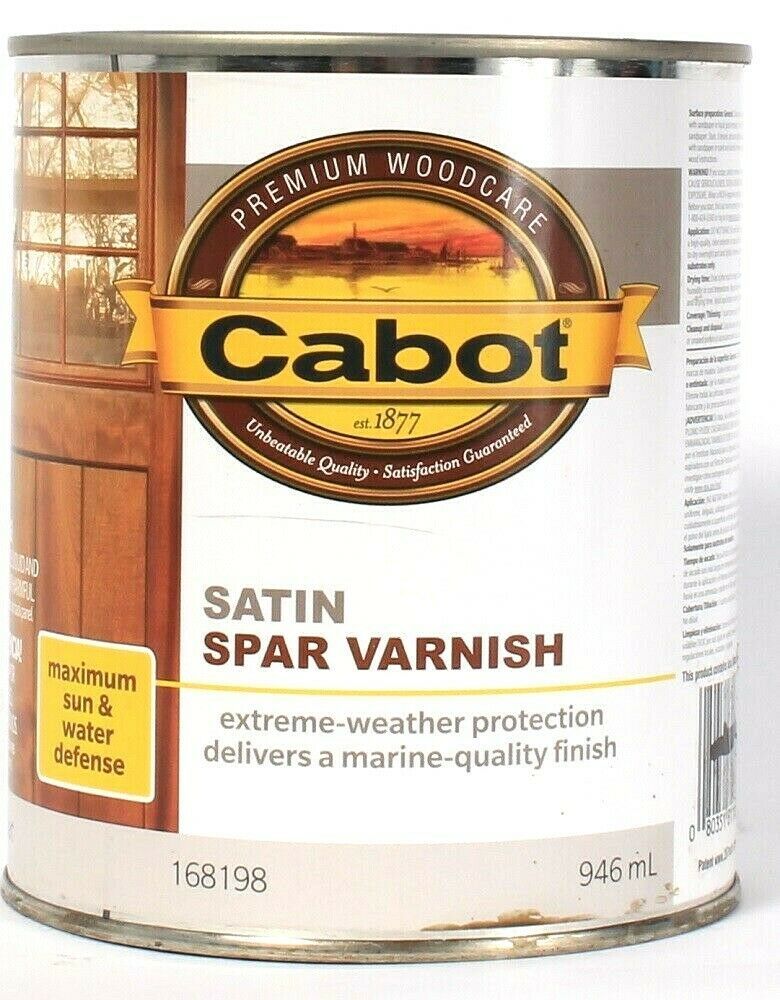 1 Cabot 32 Oz Premium Woodcare Satin Spar Varnish 68797 Extreme Weather