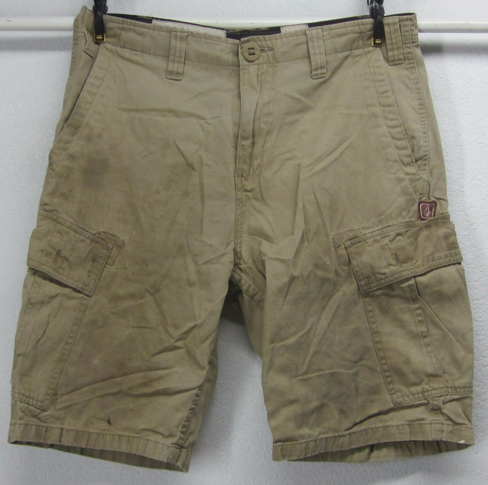 VOLCOM SCOUT MISSION CARGO SHORTS MENS (33W) HEAVY COTTON ZIPPER FLY ...