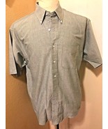 Van Heusen Men&#39;s Wrinkle Free Short Sleeve Green Oxford Shirt Size M15-1... - $15.44