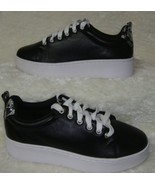 Halogen Ivie Black Leather Lace up Platform Sneakers Size US 7.5 M, Used... - $39.59