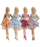 4 Set Doll Fashion Long Sleeves Dress 1/6 Doll Party Clothes For Barbie ... - $13.79