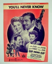 You&#39;ll Never Know Hello Frisco Musical Sheet Music 1943 - $5.00