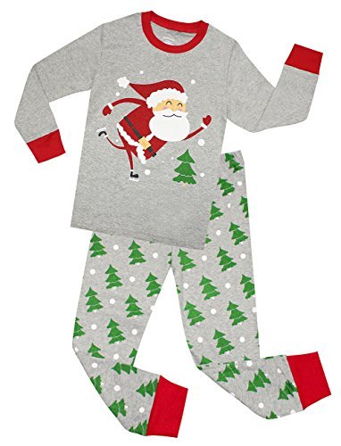 Kids Pajamas Hop Big Boys Cotton Christmas Pajamas Kids Santa Claus ...