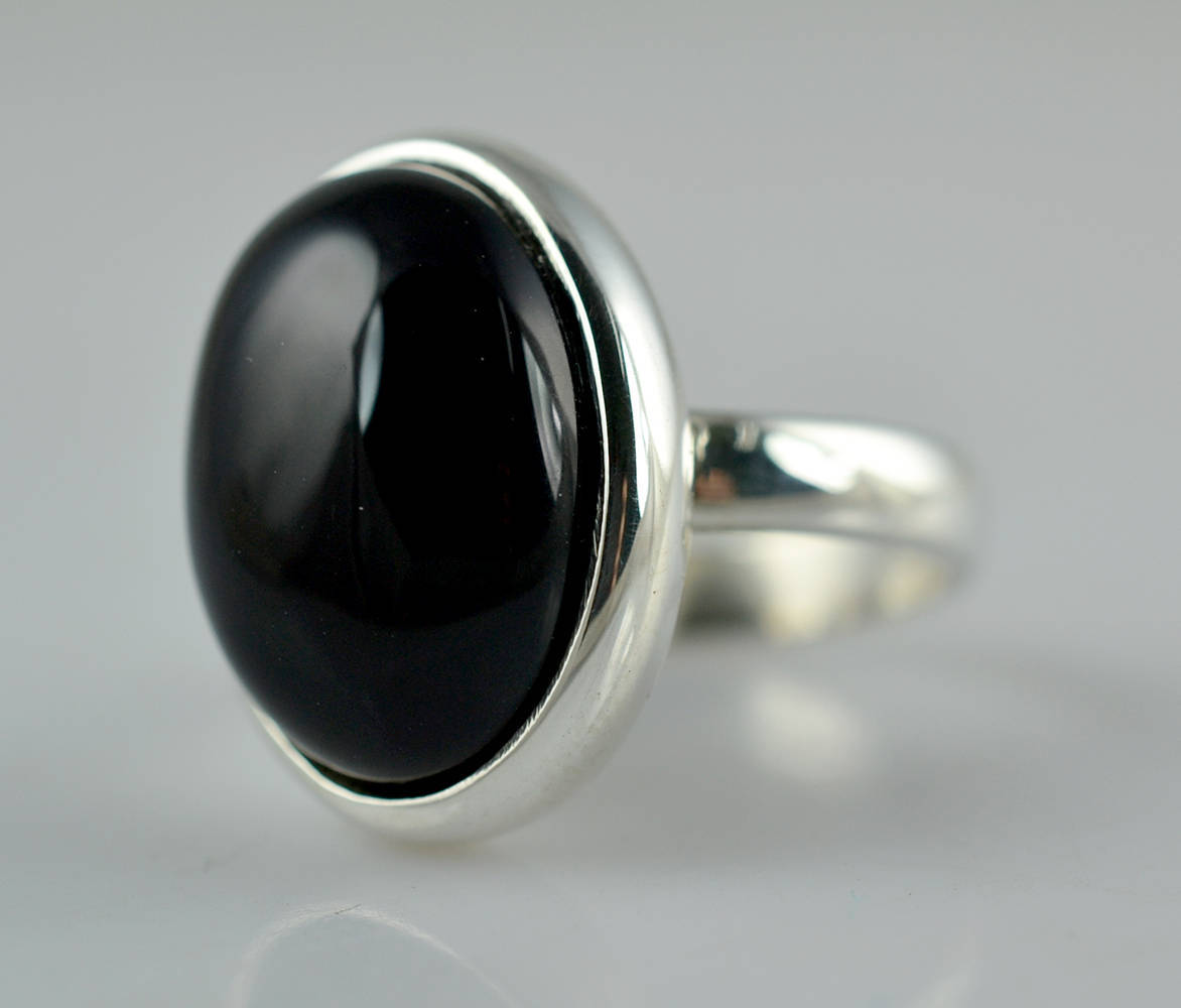 Black Onyx Ring,Black Onyx Silver Ring,925 Solid Sterling Silver Black Onyx Ring