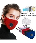 Reusable Washable Cloth Face Mask w/ Air Port + 2 PM2.5 Carbon Filters - $6.92+