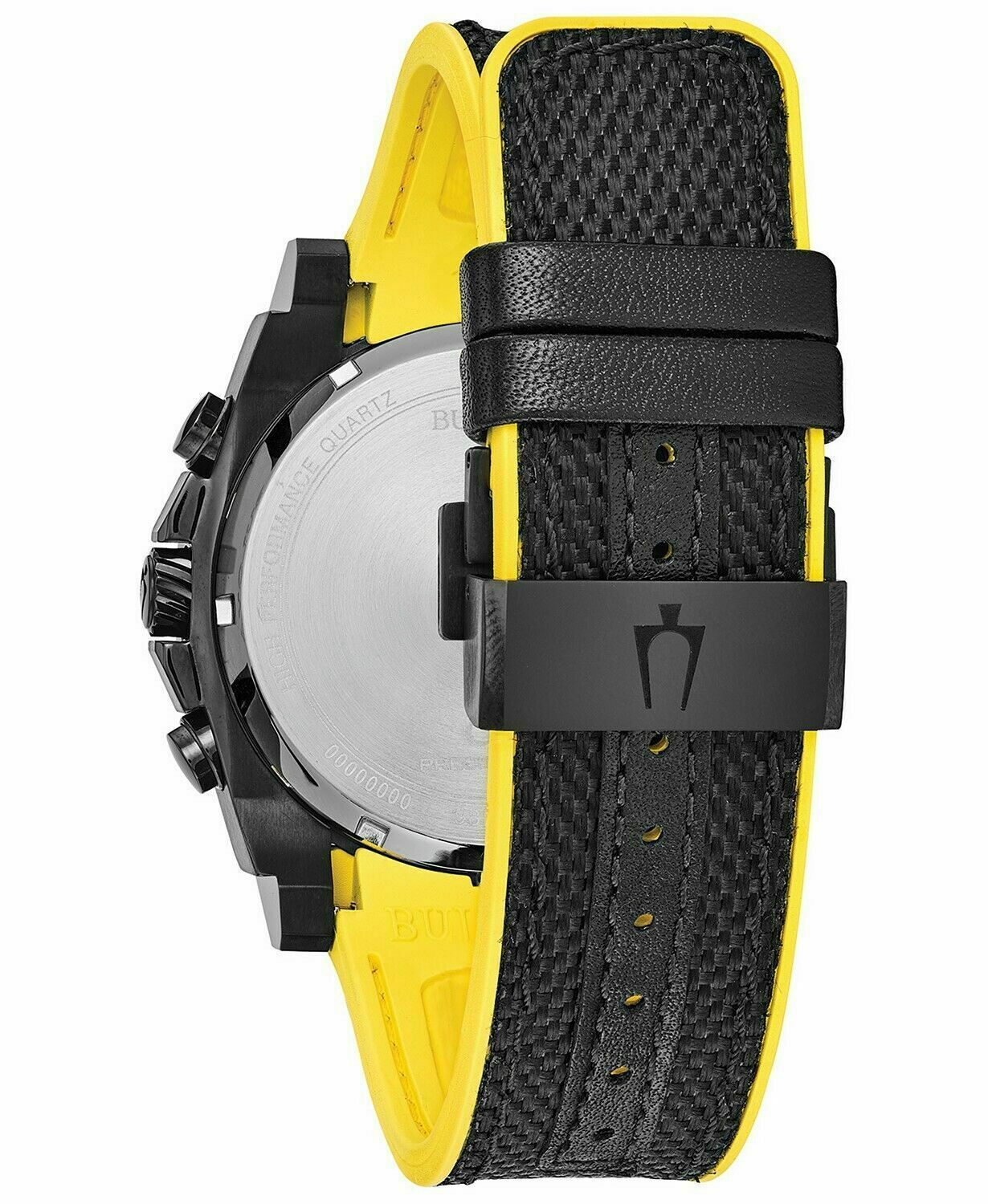 bulova precisionist men's 98b312 quartz chronograph black rubber strap watch