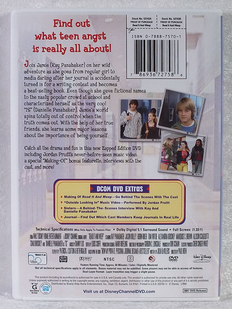 Disney's Read it and Weep DVD Kay Panabaker and 50 similar items