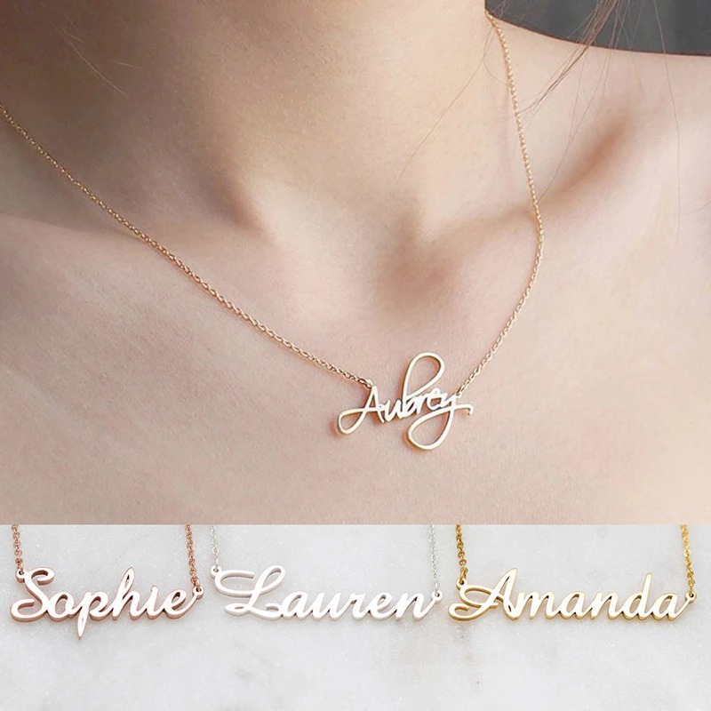Personalized Name Necklaces Custom Made Chain Necklace Jewelry For Women Girl
