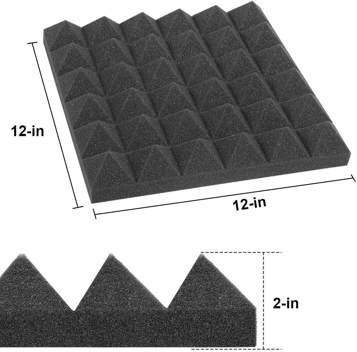 24 Pack Acoustic Foam Panels 2 Inches Thick Sound Proof Padding for
