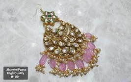 Tikka Bollywood GoldPlated Kundan jhumar Jewelry Bridal Set Pasa Tika Indian 09 - $22.76