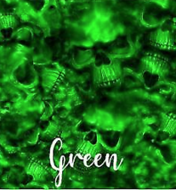 Reaper Skulls Green vinyl Wrap air release MATTE Finish 12"x12" - $8.42