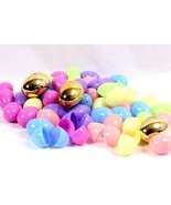 Colorful Mini Easter Eggs to Fill 54 Eggs Plus 3 Special Golden Eggs Hinged - $10.21