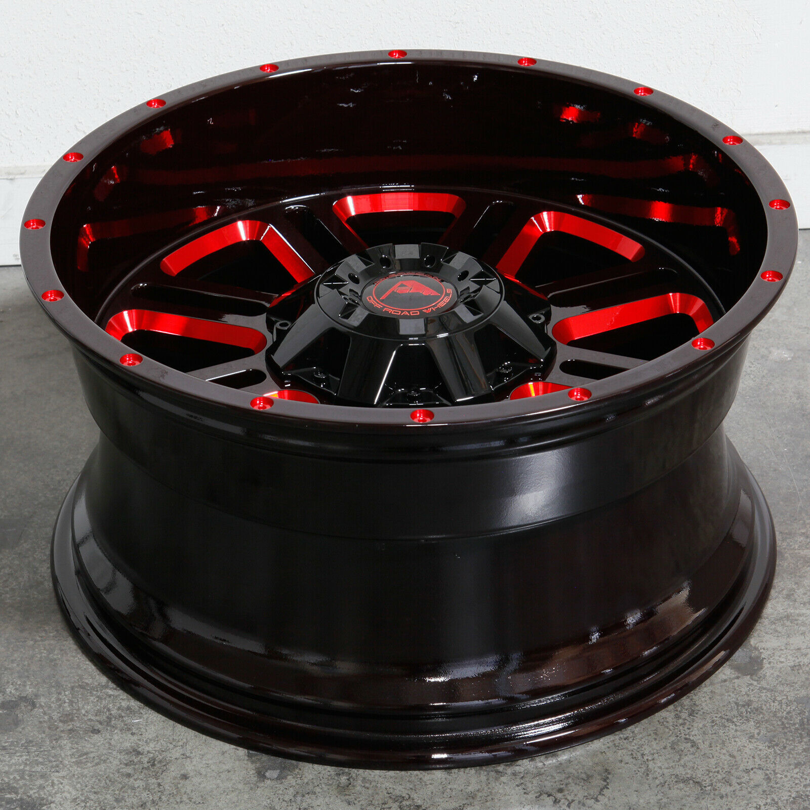 One 20x10 American OffRoad A106 6x120 24 Black Milled Red Wheels Rims