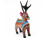 Handmade Alebrijes Oaxacan Copal Wood Carving Folk Art Deer Reindeer Figurine