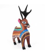 Handmade Alebrijes Oaxacan Copal Wood Carving Folk Art Deer Reindeer Fig... - $49.49