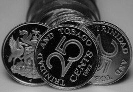 Rare Proof Roll (20 Coins) Trinidad & Tobago 1973 25 Cent Coins~INCREDIBLE~Fr/Sh - $107.79