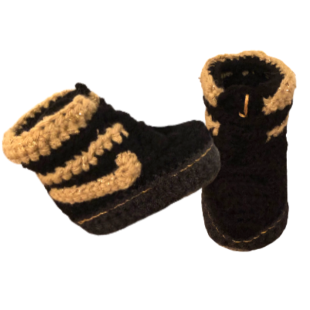 17. Air J 1  'Black Gold' Baby Crochet Shoes