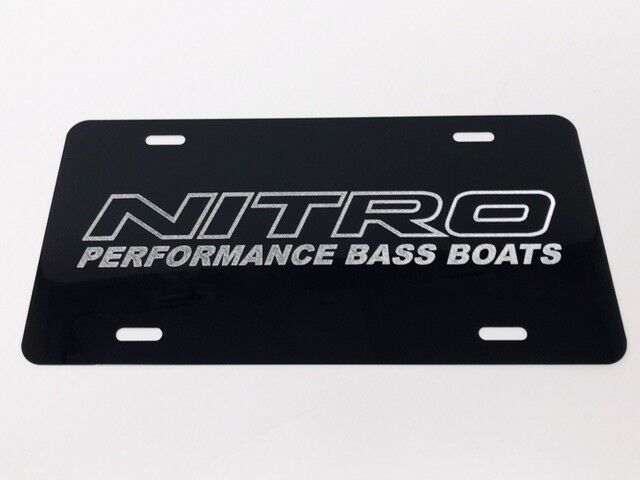 Nitro Boats LOGO Car Tag Diamond Etched on Aluminum License Plate