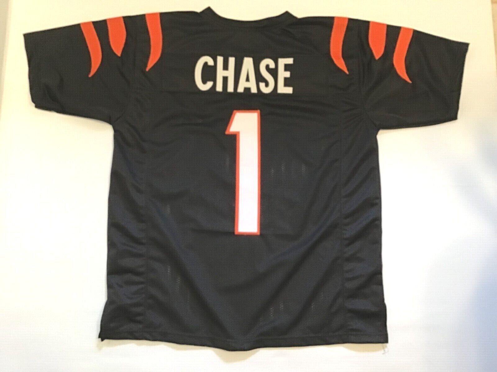 UNSIGNED CUSTOM Sewn Stitched Ja'Marr Chase Orange or Black Jersey M to 2XL