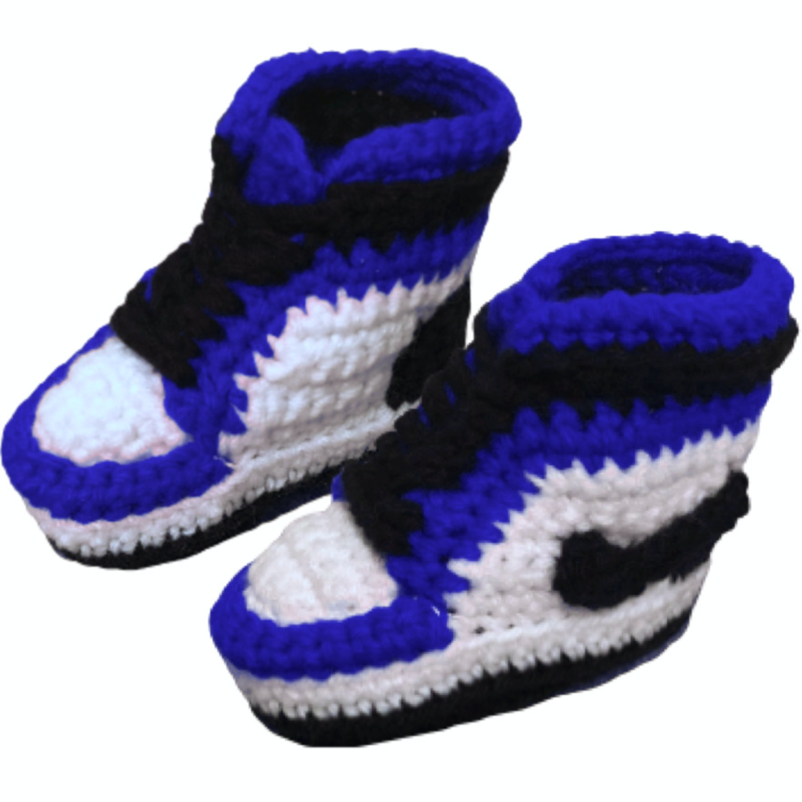 61.Air J 1 High Blue Baby Crochet Shoes
