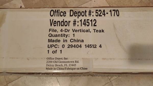 Office Depot New 4 Drawer Vertical Teak File And 50 Similar Items
