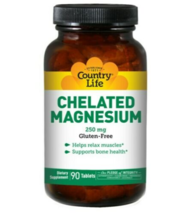 Country Life Chelated Magnesium 250 mg 90 Tabs - $29.86