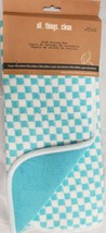Kitchen Microfiber Drying Mat (15&quot; x 19.5&quot;) BLUE &amp; WHITE SQUARES, MDC - $14.84